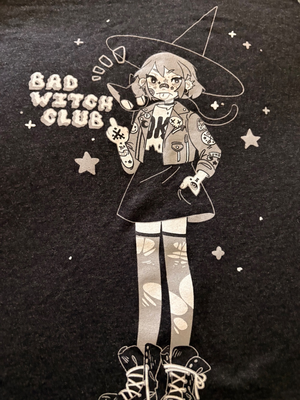 Bad Witch Club Black Long-Sleeve Graphic Tee